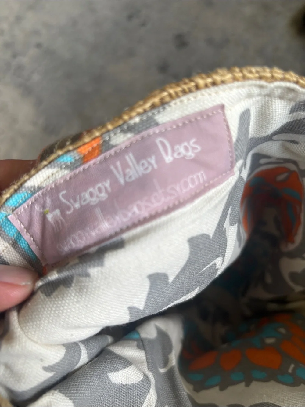 Rustic Burlap Messenger Bag with Orange Strap